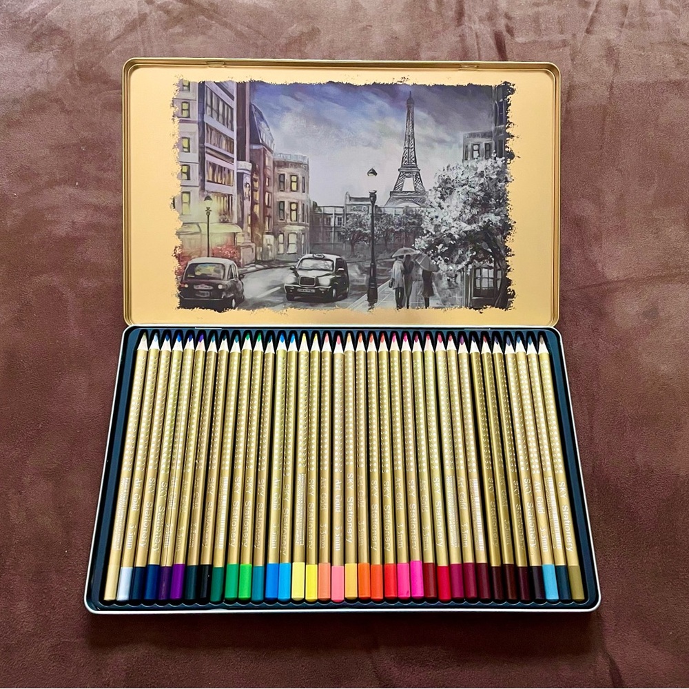 Art Gold Colored Pencils Tin Set